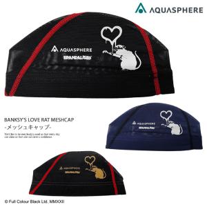2022年新作 メッシュキャップ /スイムキャップ/子供用/大人用/ phelps MP Aqua Sphere（アクアスフィア）バンクシー BANKSY'S LOVE RAT MESHCAP｜mizugi