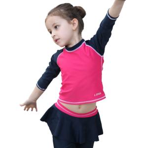 子供用水着 キッズ 女の子 3点セット ラッシュガード 7分袖 スイムキャップ セパレート ジュニア 女児 90 100 110 120 130cm