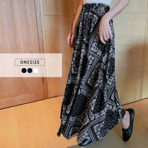 DAY CLOSET スカート レディース ペイズリー柄ロングスカート