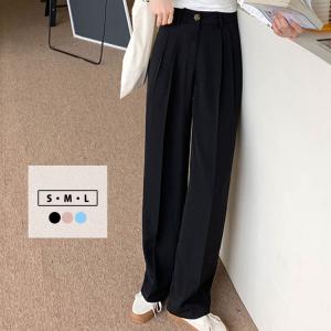 スラックス レディース きれいめ パンツ ボトムス 春秋 10分丈 おしゃれ かわいい シンプル 黒 オフィス カジュアルの商品画像