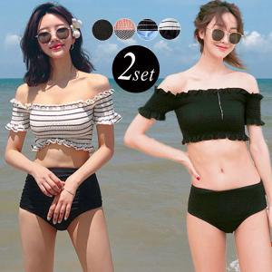 水着 レディース バンドゥビキニ オフショルダー セクシー