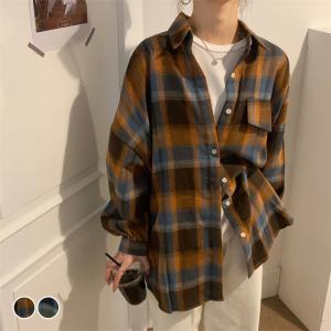 ネルシャツ レディース オーバーサイズシャツ チ...の商品画像