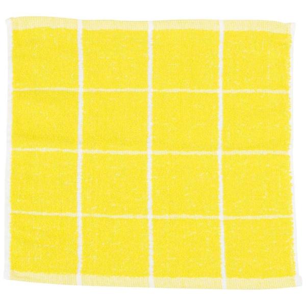 おしぼりタオル #80（12枚入）黄格子 280×280