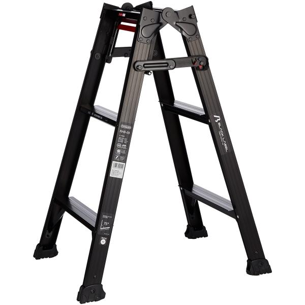 長谷川工業(Hasegawa) BLACK LABEL はしご兼用脚立(ワンタッチバー付) RHB-...