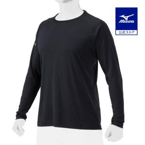 MIZUNO（ミズノ） 野球 シャツ 公式 Tシャツ 長袖 ネイビー シンプル