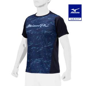 ミズノ公式  ミズノプロ グラフィックTシャツ ユニセックス ネイビーピオニー｜mizuno-shop