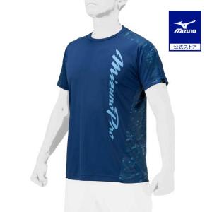 ミズノ公式  ミズノプロ グラフィックTシャツ ユニセックス ネイビーピオニー｜mizuno-shop