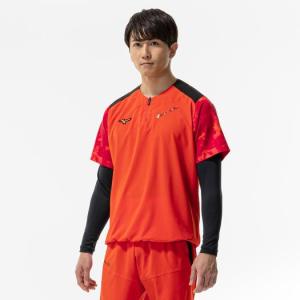 ミズノ公式 ミズノプロ トレーニングジャケット 半袖 オレンジコム ユニセックス