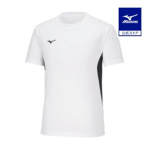 ミズノ公式 ナビドライTシャツ 半袖／切替 大きいサイズ メンズ ホワイト×ブラック｜mizuno-shop