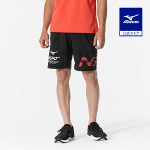 ミズノ公式 N-XT クロスハーフパンツ 大きいサイズ ユニセックス ブラック×ラディアントレッド｜mizuno-shop