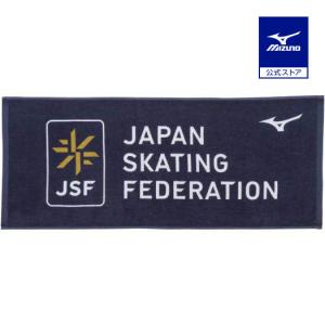 ミズノ公式 JAPAN SKATING FEDERATION フェイスタオル ネイビー｜mizuno-shop