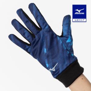 ミズノ公式  発熱素材 ブレスサーモ手袋 ユニセックス ブルーデプス｜mizuno-shop