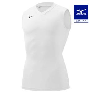 ミズノ公式 バイオギアシャツ Vネックノースリーブ メンズ ホワイト｜mizuno-shop