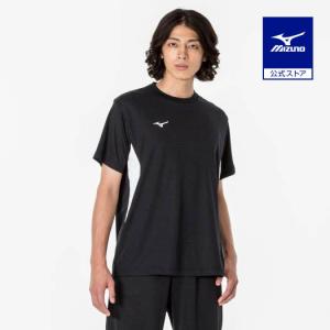 ミズノ公式 ナビドライTシャツ 半袖／切替 メンズ ブラック×ホワイト｜mizuno-shop