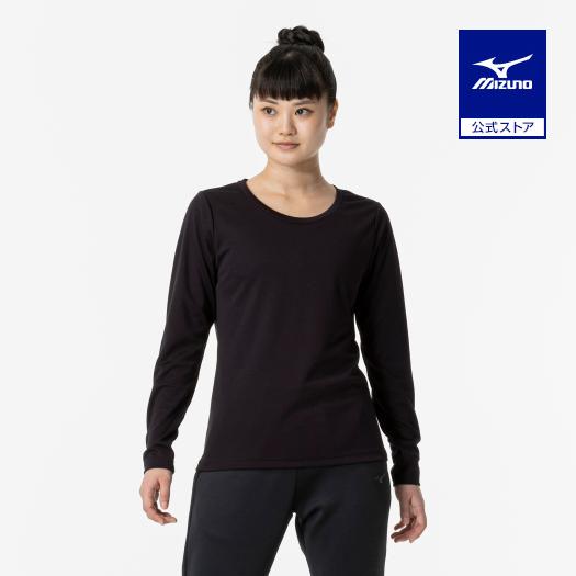 ミズノ公式  発熱素材 ブレスサーモシャツ クルーネック レディース ブラック