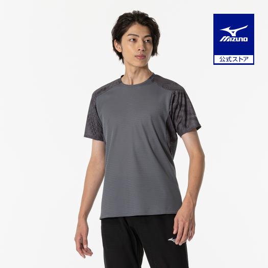 ミズノ公式  汗処理／通気 ドライエアロフロークーラーTシャツ ユニセックス タービュレントグレー