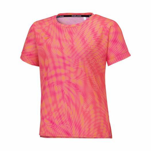 ミズノ公式 汗処理/通気 ドライエアロフローTシャツ レディース デュバリーレッド クリアランス