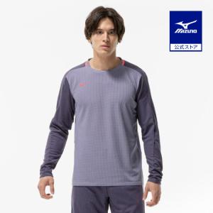 ミズノ公式 汗処理/通気 ドライエアロフローTシャツ 長袖 グラナイトグレー メンズ トレーニングウェア