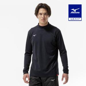 ミズノ公式 吸湿発熱 ブレスサーモハイネックTシャツ 長袖 ブラック メンズ