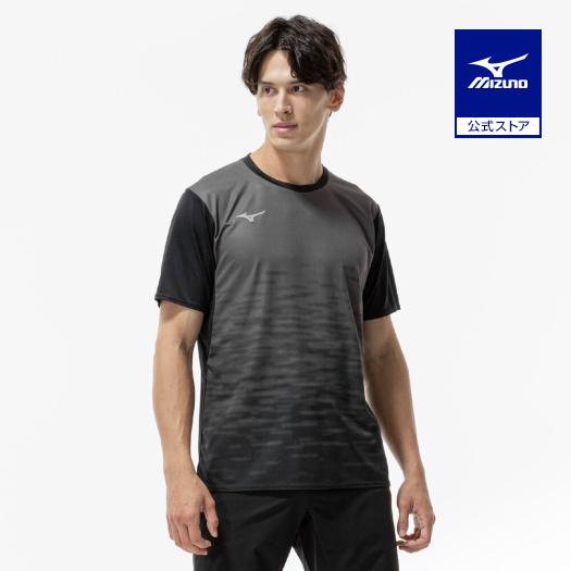 ミズノ公式 ドライハイブリッドTシャツ ブラック メンズ トレーニングウェア