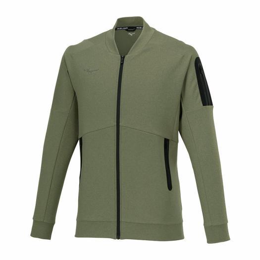 ミズノ公式 ソフトストレッチジャケット ユニセックス バーントオリーブ杢 クリアランス トレーニング...