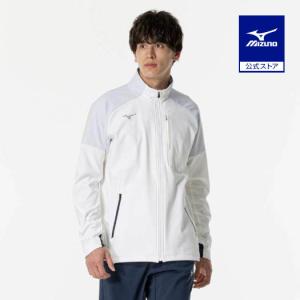 ミズノ公式  ストレッチ/防風 テックシールドジャケット メンズ ホワイト クリアランス