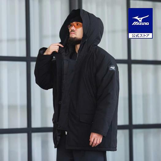 ミズノ公式 吸湿発熱 ルーズフィットブレスサーモコート ブラック ユニセックス