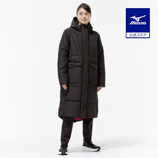 ミズノ公式 保温素材/吸湿発熱 テックフィルブレスサーモロングコート ブラック レディース