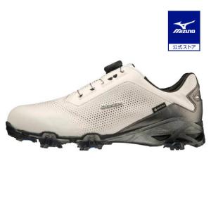 ミズノ公式 ジェネム プロ GTX ボア ゴルフ メンズ ホワイト×シルバー ゴルフシューズクリアランス ゴルフシューズ クリアランス