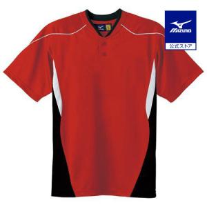 MIZUNO（ミズノ） 野球 練習着 公式 イージーシャツ レッド グレー
