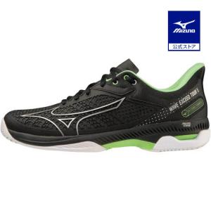 ミズノ公式 オールコート　ウエーブエクシード ツアー5 AC ユニセックス ブラック×シルバー×ライム｜mizuno-shop