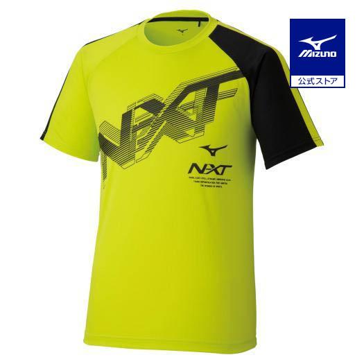 ミズノ公式 N-XT Tシャツ ラケットスポーツ ユニセックス ライムグリーン×ブラック