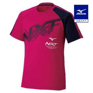 ミズノ公式 N-XT Tシャツ ラケットスポーツ ユニセックス ピンク×ネイビー