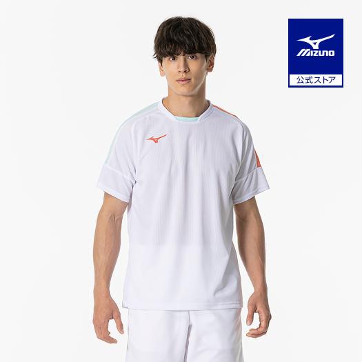 ミズノ公式  汗処理／通気 ドライエアロフローゲームシャツ ラケットスポーツ ユニセックス ホワイト