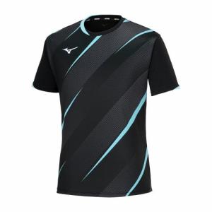 テニス バドミントン Mizuno ゲームシャツ 公式 ゲームシャツ バドミントン ソフトテニス MIZUNO（ミズノ） レディースL ブラック グレー ウェア