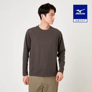 ミズノ公式 発熱素材 ブレスサーモインナークルーネックシャツ メンズ チャコール杢