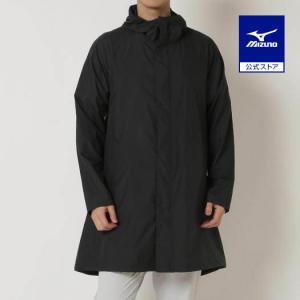 ミズノ公式 コンパクトウォーターリパレントコート メンズ ブラック 梅雨 雨対策 レイングッズ｜mizuno-shop