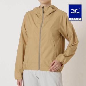 ミズノ公式 コンパクトウォーターリパレントジャケット レディース ケルプベージュ 梅雨 雨対策 レイングッズ｜mizuno-shop