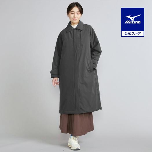 ミズノ公式  吸湿発熱 ブレスサーモパデットバルマカンコート ピューターグレー レディース