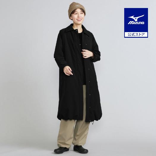 ミズノ公式  吸湿発熱 ブレスサーモパデットバルマカンコート ブラック レディース