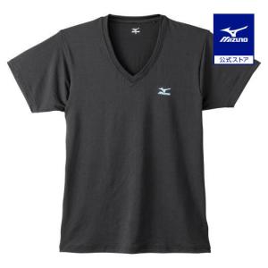 ミズノ公式 クイックドライスポーツカジュアルインナーVネック半袖シャツ メンズ ブラック｜mizuno-shop