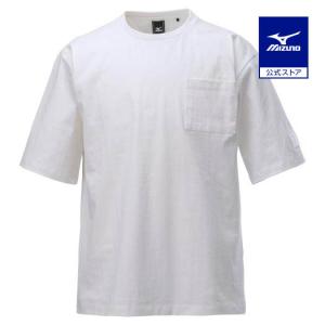 ミズノ公式 撥水オーバーサイズTシャツ 半袖 メンズ ホワイト｜mizuno-shop