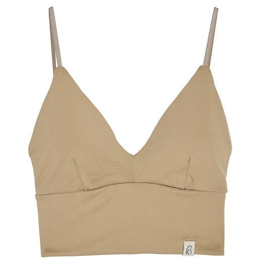 ミズノ公式 Ameri/接触冷感 クロップドキャミソールトップス カップ付き ベージュ レディース