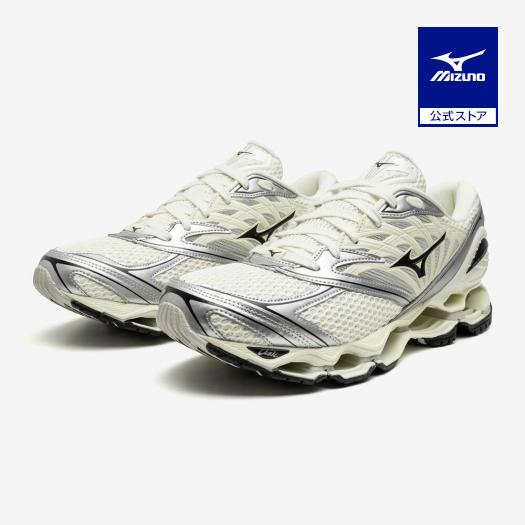 ミズノ公式 WAVE PROPHECY LS オフホワイト×ブラック×シルバー ユニセックス