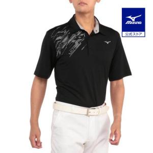 ミズノ公式 ミズノ公式オンライン限定 ストレッチスムース半袖プリントシャツ メンズ ブラックの商品画像