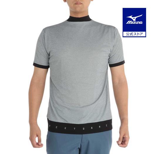 ミズノ公式 ゴルフウェア 汗処理/通気 ドライエアロフローメッシュモックネックシャツ メンズ グレー...
