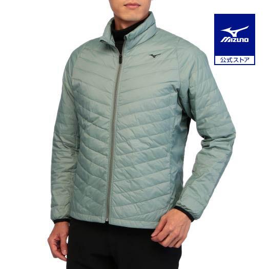 ミズノ公式 ゴルフウェア 発熱素材 ブレスサーモムーブダウン メンズ ライトカーキ