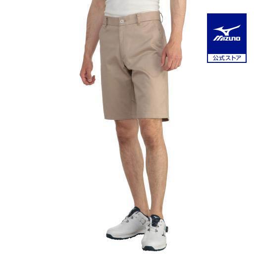 ミズノ公式 ゴルフウェア 撥水ストレッチハーフパンツ メンズ ベージュ