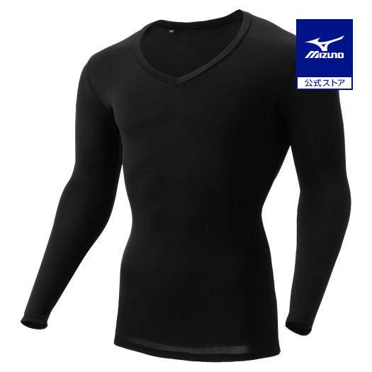 ミズノ公式 バイオギアUVカットVネックシャツ メンズ ブラック 猛暑対策 暑さ対策 熱中症対策
