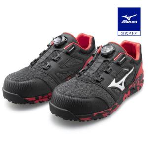 ミズノ公式 オールマイティLSII52L BOA ワーキング メンズ ブラック×ホワイト×レッド 父の日｜mizuno-shop